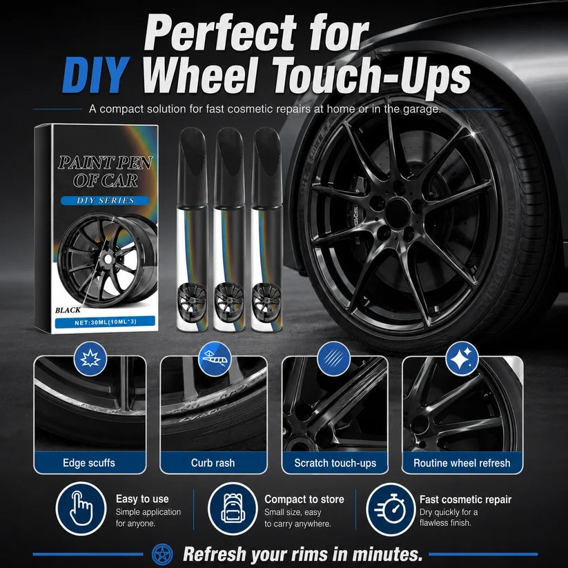 Wheel Scratch Repair Pen — Fix Curb Rash in 10 Min | Rust-Proof Formula