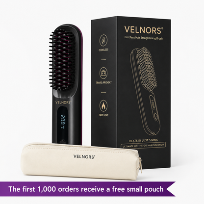 Black Compact Portable Heated Comb Straightener - USB Type-C Charge, 3 Heat Modes, Lightweight Wireless Adjustable Tool for Smooth, Frizz-Free Hair (Portable Hair Straightener for Travel)