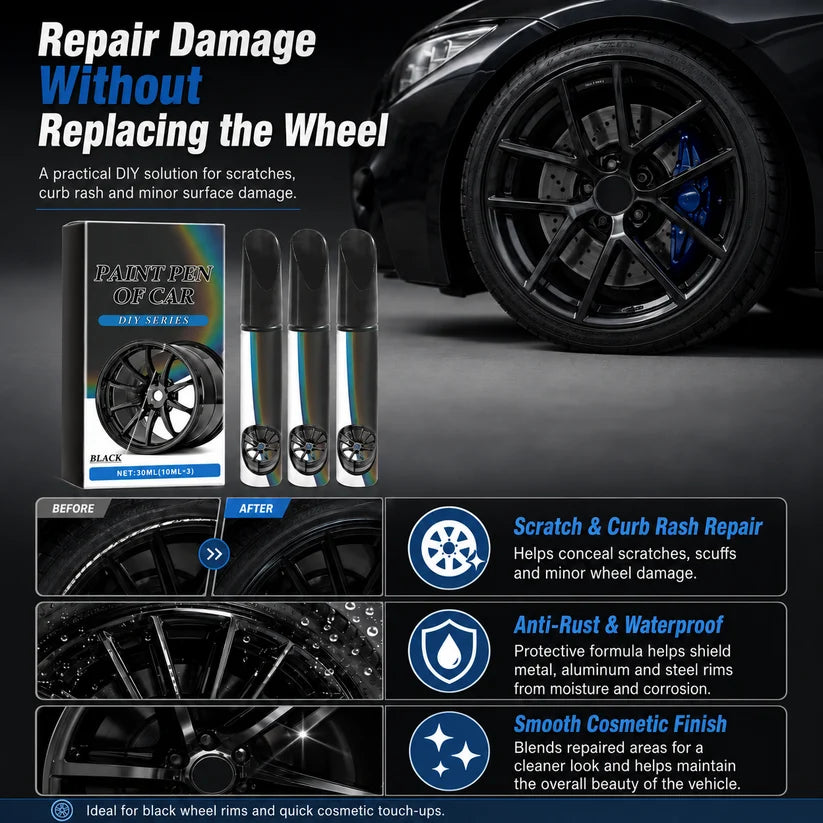 Wheel Scratch Repair Pen — Fix Curb Rash in 10 Min | Rust-Proof Formula