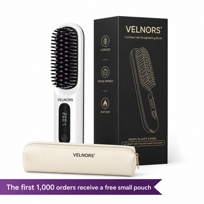 Black Compact Portable Heated Comb Straightener - USB Type-C Charge, 3 Heat Modes, Lightweight Wireless Adjustable Tool for Smooth, Frizz-Free Hair (Portable Hair Straightener for Travel)