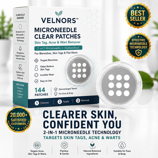 ✨2-in-1 Microneedle & Hydrocolloid Patch🍀| Removes Raised Moles, Acne, Flat Warts & Skin Tags | Helps Improve Wrinkles, Scars & Blemishes | Invisible Patches for Face & Body