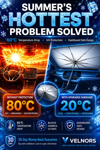🔥Last Day 50% OFF - 2026 Upgraded Car Windshield Sun Shade Umbrella
