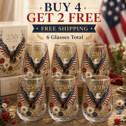 🦅America Forever 250 Eagle Glass Tumbler