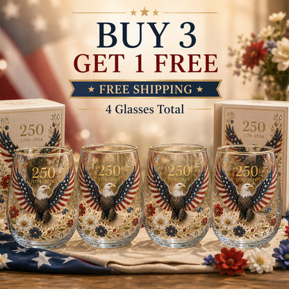 🦅America Forever 250 Eagle Glass Tumbler