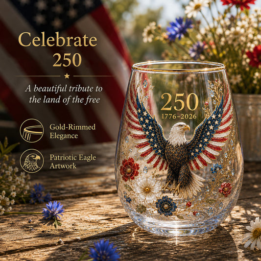 🦅America Forever 250 Eagle Glass Tumbler