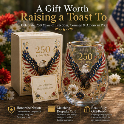 🦅America Forever 250 Eagle Glass Tumbler