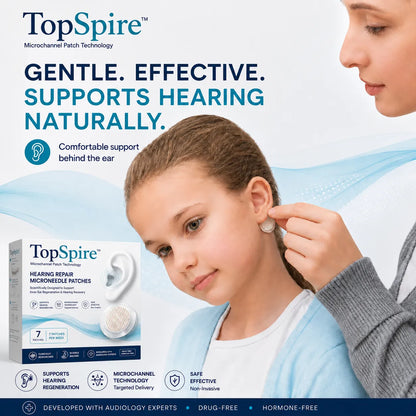 TopSpire™ HEARING REPAIR MICRONEEDLE PATCHES ✅ Targets Hearing Loss, Tinnitus, Ear Infections, Balance Disorders, and Age-Related Ear Degeneration.