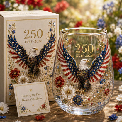 🦅America Forever 250 Eagle Glass Tumbler